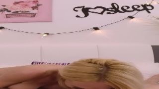 Tickling pussy Britney changes to brightening her anus with a vibrator