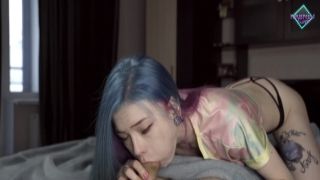 Spunked and incredible slut Celine sucks a dick tenderly for cum