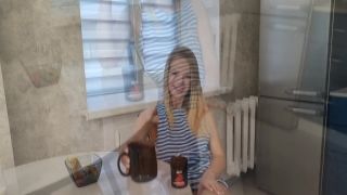 mom lets son cum in her superwifekat morning coffee with a blowjob and jumpin