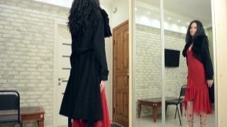 wearehairy violet summers pee jeanette red dress black shoes