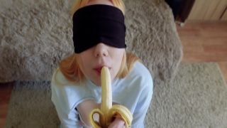 estie kay cheated silly step sister in blindfolded game, horny mom porn but i think she liked it