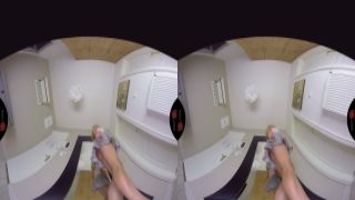 Straight haired redhead coed lady sucks a stiff dick in the dormitory toilet